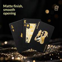1 Set 54 Black Rose Black Gold Playing Cards, Waterproof Multi-Player Game Card Set, Magic Packaging, Wedding Party - Birthday - Holiday - Table Game - Gift - Collection - Gathering - Black - View 5