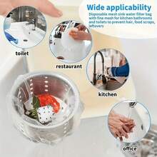 200pcs Replacement Filter Mesh - Fine Mesh Strainer For Kitchen Sink & Drain, Vegetable Washing - Anti-Clogging, Easy To Clean - Durable Pipe & Food Prep Sieve For Small Openings, Kitchen Sink Filter, Practical Kitchen Tool, High Efficiency Filtration Fabric - Multicolor - View 5