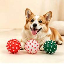 1 Piece (Random Color), Large Spiky Dog ​​Ball, Pet Toy For Teething And Teeth Cleaning, Spiky Ball With Sound, Squeaky Pet Toy. - Multicolor - View 5