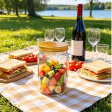 2pcs Transparent Plastic Jars With Gold Aluminum Lids And Pressure-Sensitive Gaskets, 24oz (Approx. 712ml) Round Candy Storage Jars, Mason Jars, High PET Jars, Wide Mouth Food Storage Containers, Suitable For Honey, Dry Food, Spices, Nuts, Pasta - View 6