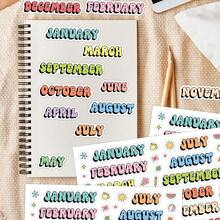 5 Sheets Monthly Planner Stickers, Colorful January To December Month Header Labels, Suitable For Scrapbooking, Calendars, Journals And Daily Planning Monthly Calendar Stickers - Multicolor - View 5