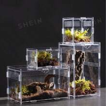 Terrarium Akrilik Anti Bocor dengan Transparansi Tinggi, Cocok untuk Ular dan Kadal - Mudah Dibersihkan, Desain Bernapas, Nyaman untuk Perawatan dan Pengamatan Hewan Peliharaan, Bentuk Persegi Panjang - Clear - View 1