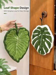Leaf-Shaped Microfiber Absorbent Towel With Hanging Loop, Fashionable Bathroom & Kitchen Hand Towel, Mother's Day & Holiday Gift - Multiple Styles and Colors - View 8