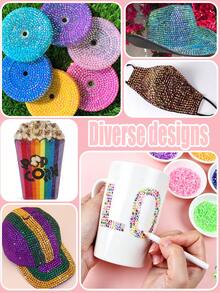 Boxed 40/12-Grid Resin Rhinestone Nail Art Set, Round Crystal Nail Art Rhinestones, Shiny Rhinestone Set, Includes Wax Pencil, Tweezers, Suitable For Nail Art, Tumblers, Clothing, Scrapbooking And DIY Crafts - Multicolor - View 7