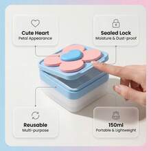 Heart-Shaped Petal Pad Storage Box / 5.07oz Dispensing Container, Reusable Compress Pad And Pad Storage Case, Home, Commute, Travel, Beauty Salon Skincare Accessory, High Value Practical Holiday Gift,Makeup Organizer,Room Décor - View 1