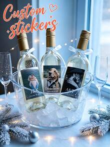 Personalized Photo Bottle Labels, Vintage Bottle Labels, Custom Images And Text, Wedding Bottle Labels, Anniversary Stickers, Customized Birthday Gifts | Anniversary And Christmas Decorations - Multicolor - View 3