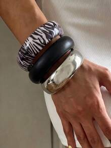 1 buah Gelang Kotak Motif Macan Tutul Personalisasi, Bangel Wanita Mewah High-end Fashion Vintage Niche Serbaguna - gelang - View 1