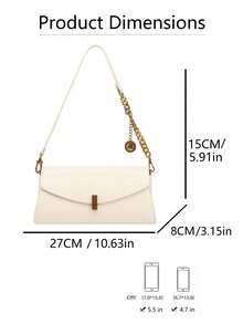 Carit & Koty 1pc Women's Shoulder Bag, PU Leather Baguette Bag With Adjustable Shoulder Strap, Suitable For Commuting, Dating, Shopping, Vacation Essential - Multiple Styles - View 8