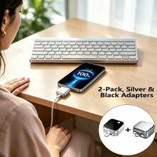 Silver Separator Black Mirror Separator 140W Type-C Smart Charging Separator, Automatic Power Cutoff When Fully Charged, Suitable For Phone And Laptop Power Controller - 2 Pcs - View 13