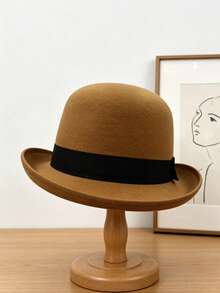 1PC Men's Classic Bowler Hat Felt Textured Christmas Formal Dress Hat - Top Hat - View 6