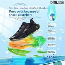 ONEMIX Fashion Sports Casual Running Shoes, Comfortable Shock Absorption, Low-Top Thick Sole, Non-Slip, Wear-Resistant - Green Light Black - View 9