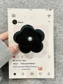 Ins風高級琥珀色支架手機殼，適用 15 Pro Max、Apple 14 Pro、13、12 Pro、11，秋冬創意女款 Apple 14 保護殼 - 黑與白 - 查看 5