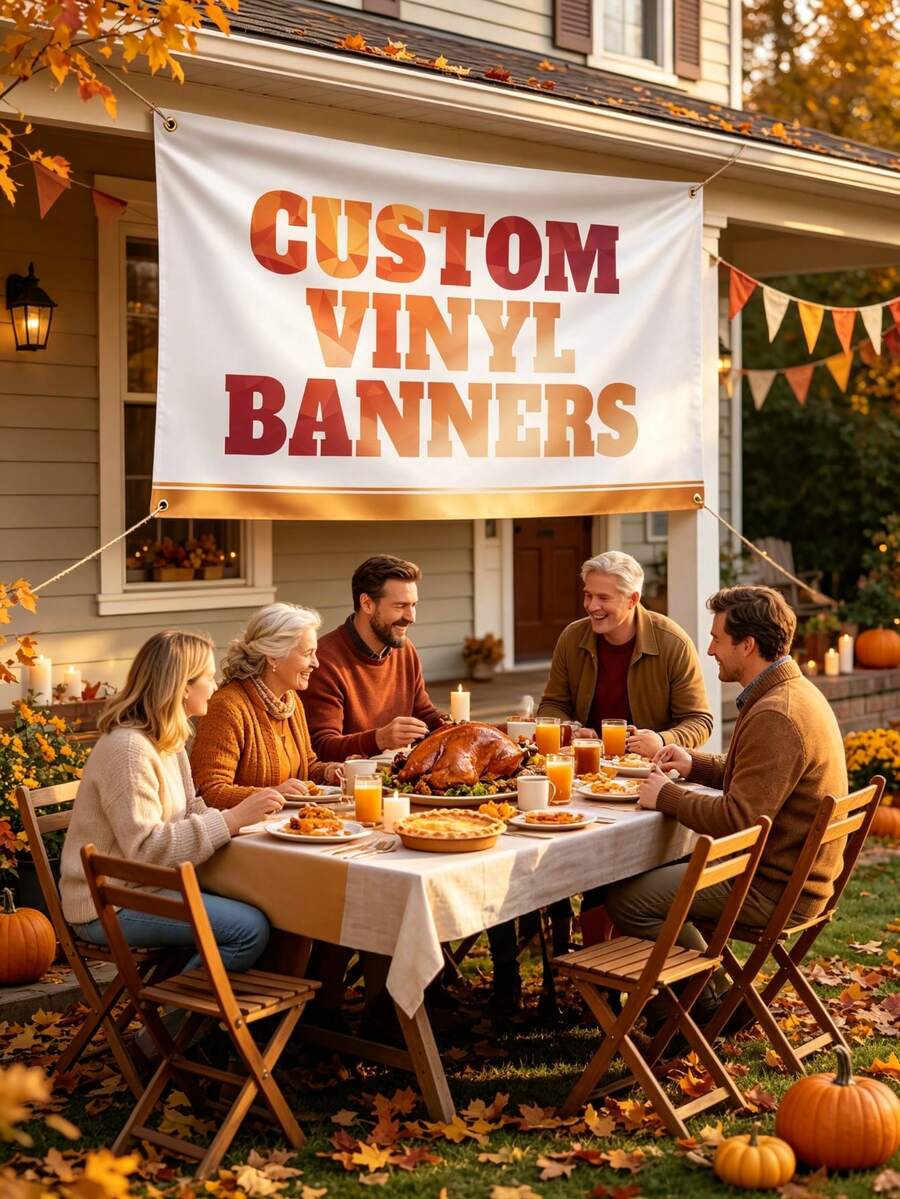 1pc Personalized Vinyl Banner,Custom Text/Logo/Image,Indoor Outdoor Use,Custom Business Advertising & Birthday Banner, Waterproof Indoor/Outdoor Sign, Full Color Custom Text & Logo, Ideal For Wedding,Birthdays,Halloween,Christmas,Holidays & More - Multicolor - View 1