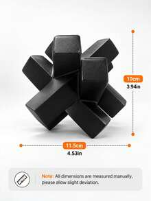 1pc Black Geometric Knot Sculpture, Modern Abstract Interlocking Block Decorative Statue, Minimalist Tabletop Ornament For Living Room Coffee Table Bookshelf Console Table Office Desk Shelf, Contemporary Home Decor Housewarming Gift - New - View 9