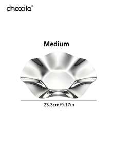 choxila 1pc Lotus Leaf Design Stainless Steel Decorative Tray, Curved Petal Snack And Jewelry Storage Dish, Multi-Functional Storage Tray For Living Room Decor And Daily Home Use - Tray - View 11