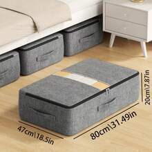 Non-Woven Soft Fabric Storage Bag, No-Frame Blanket Storage Bag, Underbed Storage Bag, Clothing And Blanket Storage Bag, Mobile Large Capacity Storage Box, Suitable For Cabinets, Travel, School, Foldable Storage Bag - Multicolor - View 12