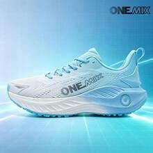 ONEMIX 時尚運動休閒跑步鞋,舒適吸震,低筒厚底,防滑耐磨,海鹽白 - 海鹽白 - 查看 13