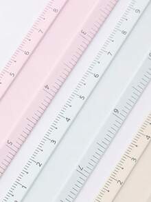 1pc Macaron Color Aluminum Alloy Straight Ruler, Engraved Straightedge Dual‑Scale Centimeter & Feet Metal Ruler, Measuring Tool For Office & Student Stationery, Back To School, Christmas Gift - Ruler - View 3