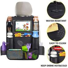 Black Large Pocket Anti-Kick Car Seat Storage Bag Oxford Cloth Organizer For Tablet, 1pc - Multicolor - View 8