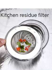 [Efficient Kitchen Sink Strainer]High-Efficiency Stainless Steel Kitchen Sink Strainer - Suitable For Washing Vegetables And Protecting Drain - One Size - View 4