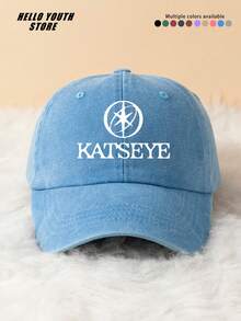 1pc "KATSEYE" Slogan Printed Round Pattern Baseball Cap, Lightweight Comfortable All-Season Multi-Functional Outdoor Sports Hat, Vintage Washed Cap - Suitable For Daily Wear And Street Style Decoration - A - View 9