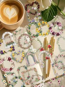 50pcs Vintage Floral Decorative Stickers For Planner, Diary, Scrapbook, Envelope, Greeting Card, Notebook, Laptop, Suitcase, Phone, Guitar, Skateboard, Luggage - Vintage Floral Planner Borders - View 4