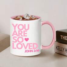 You Are So Loved John 3:16 Coffee Mug, Inspirational Bible Verse Printed Ceramic Cup, Religious Faith‑Based Gift For Christian Friends Family Holiday Present - Multicolor - View 2