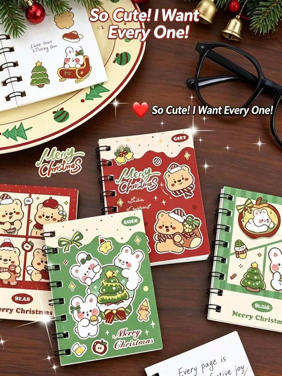 1pc/2pcs Transparent Loose Leaf Notebook Set, Includes Removable Inner Pages, 80 Pages Per Book, Mini Notepad For Students And Office Use, Replaceable Refill, Ideal Christmas Gift Choice - A - View 1