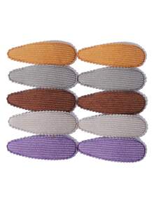 10pcs Vintage Mori Style Embroidered BB Hair Clips Set, Non-Damaging Water Drop Hair Clips For Daily Wear, Photo Decoration, Hair Accessories - Mixed color - View 14
