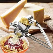 Handheld Stainless Steel Cheese Grater, Rotating Garlic & Carrot Cutter, Cheese Slicer, Kitchen Tool Slicer Chopper Grinder - Multicolor - View 4