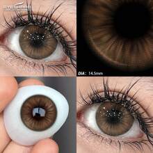 Eyeshare 1 對自然色隱形眼鏡,打造美麗瞳孔,眼妝化妝用棕色隱形眼鏡 - 棕色 - 查看 4