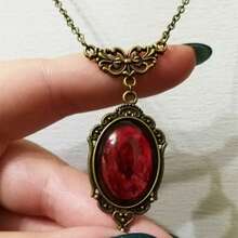1pc Gothic Vampire Blood Drop Pendant Necklace, Suitable For Women Vintage Black Magic Halloween Holiday Party Wear, Holiday Gothic Witch Jewelry Accessory - Multicolor - View 3