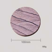 1pc Nordic Style Natural Marble Absorbent Coaster, Heat-Resistant, Anti-Slip, Original Stone Material With Unique One-Of-A-Kind Random Texture - Red Bean Purple Black Thick Ribbed - View 13