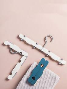 4pcs Foldable Multi-Clip Sock Hanger Portable Travel Non-Slip Magic Clothes Rack Multifunctional Underwear & Socks Drying Rack For Home Laundry Organization Space Saving Storage Camping Hotel Dormitory Easter Spring Cleaning Gifts - Multicolor - View 7