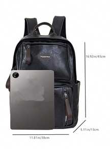 Multi-Pocket Business Casual Travel Daily School College Campus Backpack Outdoor Vacation Leisure Backpack (No Accessories) - Black - View 7