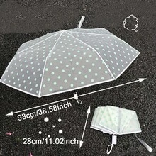 Korean Style Fresh Polka Dot Transparent Automatic Umbrella, One-Click Open & Close, Lightweight Without Burden, Multiple Colors Available, Perfect For Rainy Day Photoshoots, Portable Waterproof, Gentle Color Palette, Ritualistic Rainy Season Gift - Automatic Umbrella - View 11