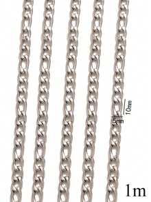 1m Stainless Steel Fashionable, Minimalist Geometric Ripple Chain-Necklace, Bracelet, And DIY Jewelry-Making Supplies - Chain - View 9