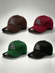1pc Gothic Men Hat, Letter LA Embroidered Hats For Men Adjustable Baseball Cap Perfect For Parties, Travel, Sun Protection, And Styling - Multicolor - View 8