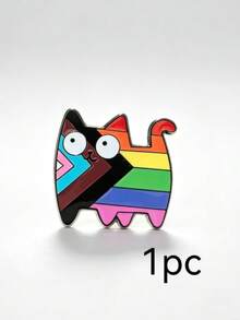 Cute Multicolor Cat Enamel Pin, Cartoon Kitty Lapel Brooch Badge For Backpacks Jackets Clothing Accessories Gift - Multicolor - View 11