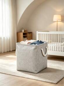 1pc Fabric Storage Basket For Kids Toys, Bedroom Clothes And Socks Organizer, Foldable Linen Storage Bin - Multicolor - View 6