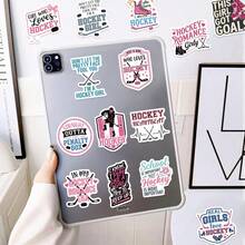 60pcs Pink Girly Hockey Stickers, Waterproof Vinyl Stickers, Suitable For Phone Case, Tablet, Laptops, Water Bottles, Journaling. - Pink - View 7