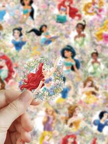 Disney 50pcs Princess Stickers For Decoration Of Planner, Diary, Scrapbook, Notebook, Luggage, Envelope, Greeting Card, Tablet, Water Bottle - Multicolor - View 7