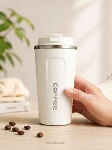 1pc Reusable Travel Coffee Mug, Leak-Proof, Stainless Steel Vacuum Insulated Cup With Lid, Suitable For Hot And Cold Drinks, Leak-Proof, Reusable, Suitable For Commuting, Daily Use, Travel And Gifting, Back To School Water Bottle - Multicolor - View 1