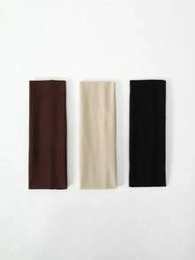 Set Of 3 Wide, Ultra-Thin Fabric Sports/Yoga Headbands, Suitable For Daily Summer Wear. - Multicolor - View 7