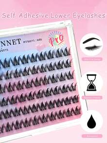 anlinnet 60片自然感軟毛睫毛，免膠水，適合初學者，可愛卡通寵物風三段式分段 C 捲假睫毛簇，單簇假睫毛，個別假睫毛 - C - 查看 8
