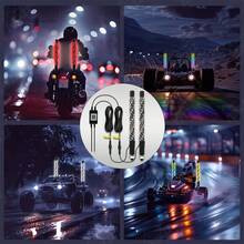 30cm Par Antenas Led para Auto Moto/ATV/UTV, Antena led para cuatrimoto, Ajedrez Playa Luces RGB, Impermeable con Remoto Y App - A - Ver 7