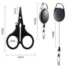 1 Set Titanium Coated Stainless Steel Fishing Scissors Pliers, Can Cut PE Braided Line, Carp Outdoor Fishing Accessory Tool - Multicolor - View 9