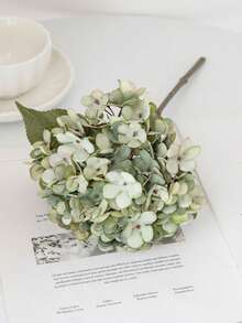 1/3/6 Artificial Hydrangea Bouquets, Artificial Flowers And Plants, Room Decorations, Autumn Garden Decorations, Table Decorations, Birthday Party Decorations, Wedding Flower Baskets, Bridal Bouquets, Home Decor, Dining Room, Bedroom, Windowsill Decorations, Vase Decorations, Valentine's Day Gifts, New Year Decorations, Outdoor Gardens, Back-To-School Season. - Green - View 9