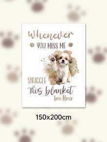 Custom Pet Photo Blanket, Personalized Dog Photo & Text Fleece Blanket, Custom Soft Flannel Memorial Gift Blanket, Home Sofa Decor - Multicolor - View 25