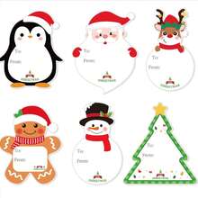 120pcs Christmas Gift Label Stickers, Christmas Gift Label Stickers, Self-Adhesive Christmas Name Label Stickers, Christmas Label Stickers For Gift Wrapping Envelopes Holiday Decoration - Multicolor - View 11